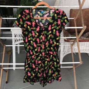 Pineapple design black romper